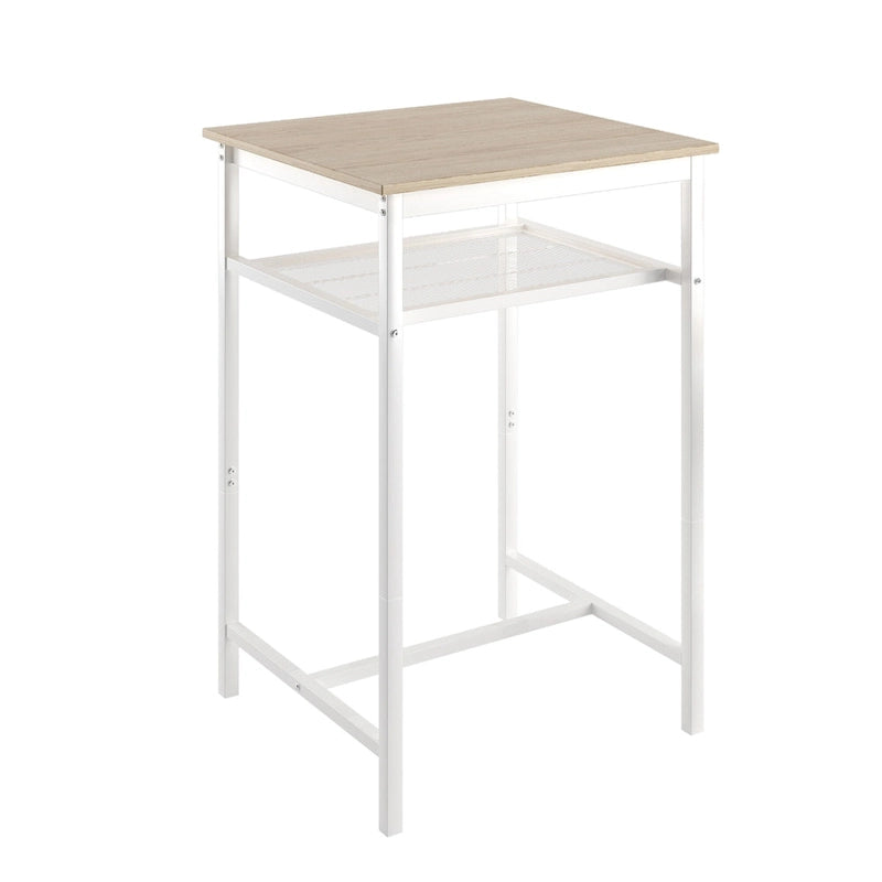 Modern Style 3-Piece Dining Set with Square Table, Partition and 2 Bar Stools