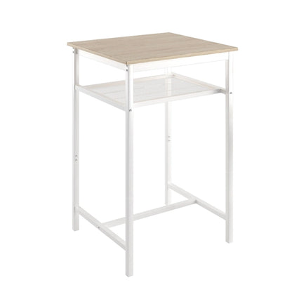 Modern Style 3-Piece Dining Set with Square Table, Partition and 2 Bar Stools