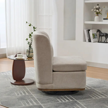 Chenille Armless Swivel Accent Chair