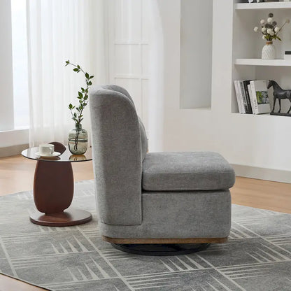 Chenille Armless Swivel Accent Chair