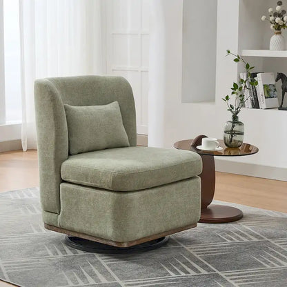 Chenille Armless Swivel Accent Chair