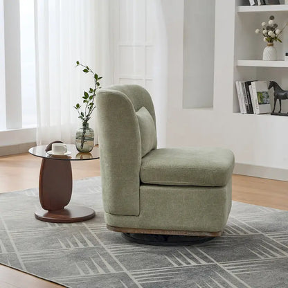 Chenille Armless Swivel Accent Chair