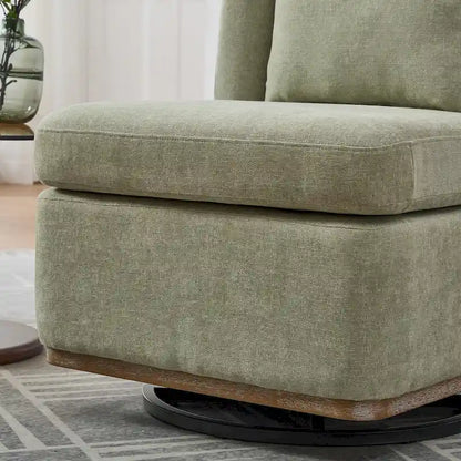 Chenille Armless Swivel Accent Chair