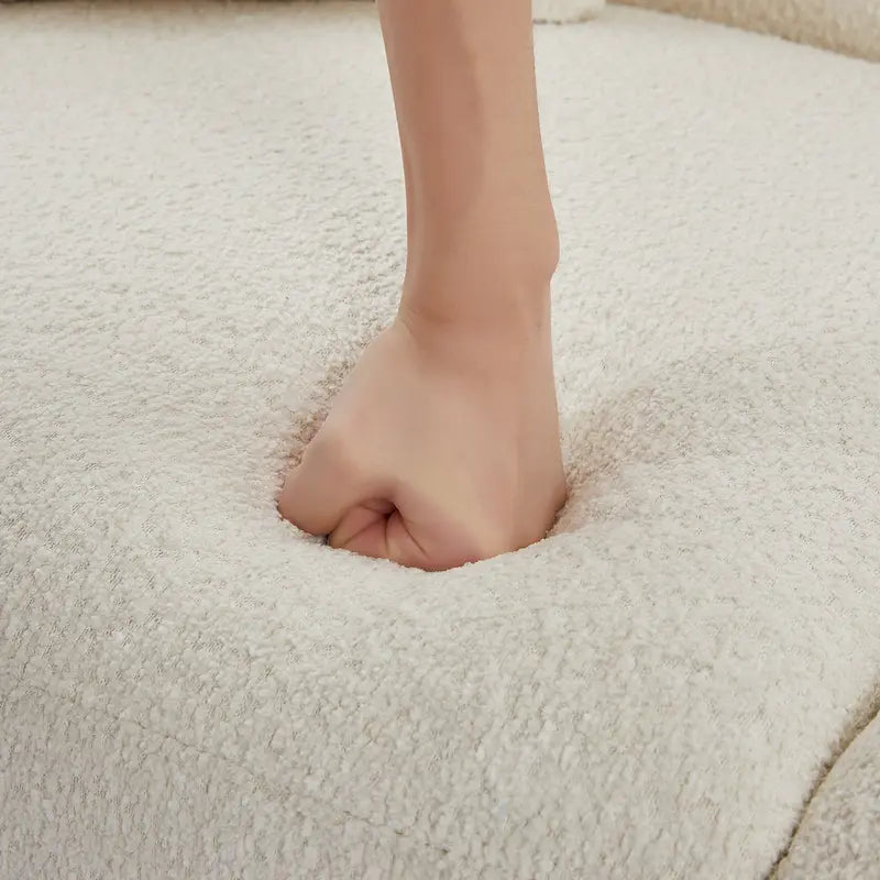 64 Classic Fabric 2-Seater Sofa with Wood Frame &amp; 2 Pillows