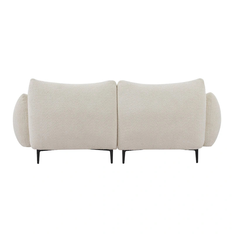 64 Classic Fabric 2-Seater Sofa with Wood Frame &amp; 2 Pillows