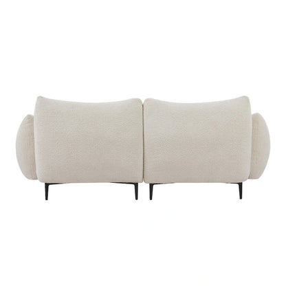 64 Classic Fabric 2-Seater Sofa with Wood Frame &amp; 2 Pillows