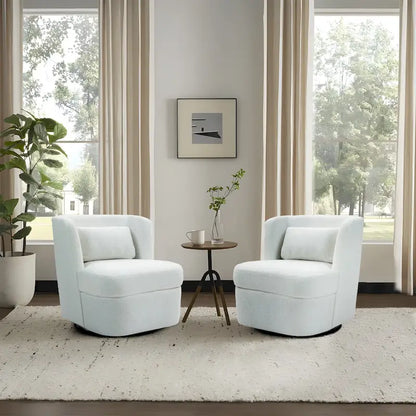 Swivel Upholstered Accent chair With pillow