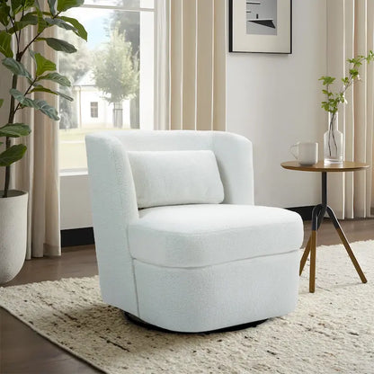 Swivel Upholstered Accent chair With pillow