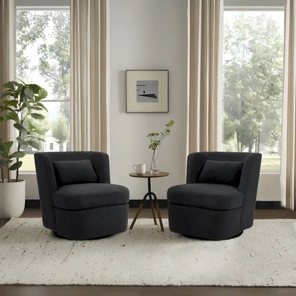 Swivel Upholstered Accent chair With pillow