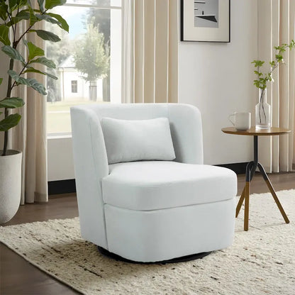 Swivel Upholstered Accent chair With pillow