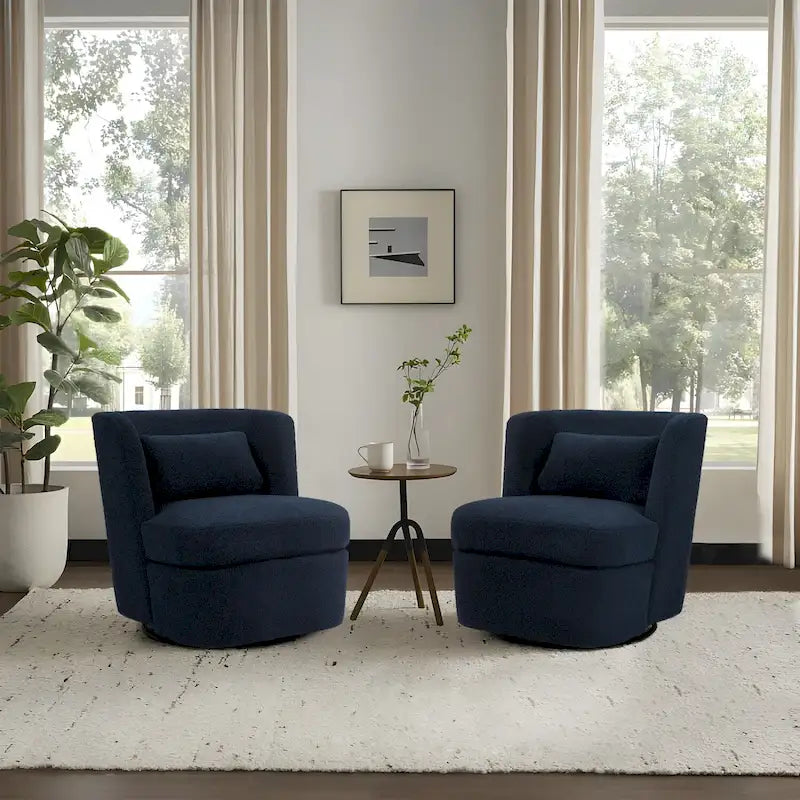 Swivel Upholstered Accent chair With pillow