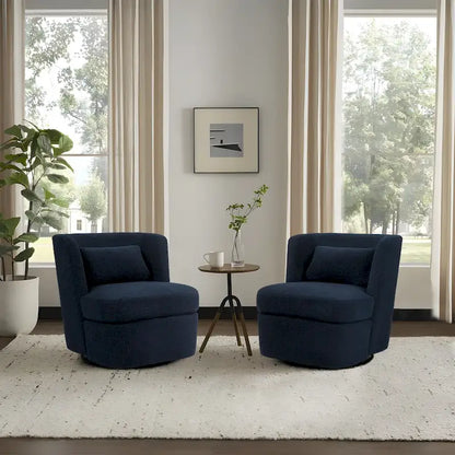 Swivel Upholstered Accent chair With pillow