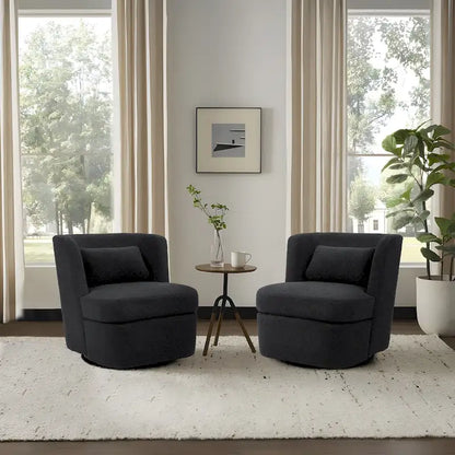 Swivel Upholstered Accent chair With pillow