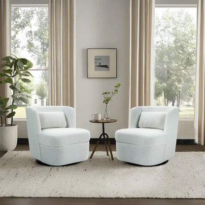 Swivel Upholstered Accent chair With pillow