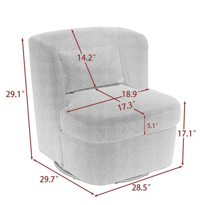 Swivel Upholstered Accent chair With pillow