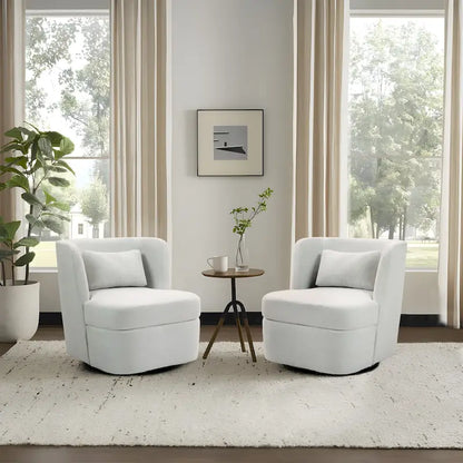 Swivel Upholstered Accent chair With pillow