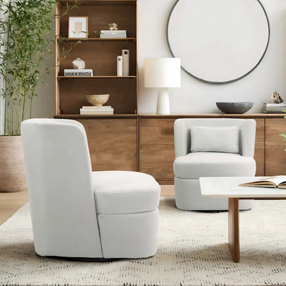 Swivel Upholstered Accent chair With pillow