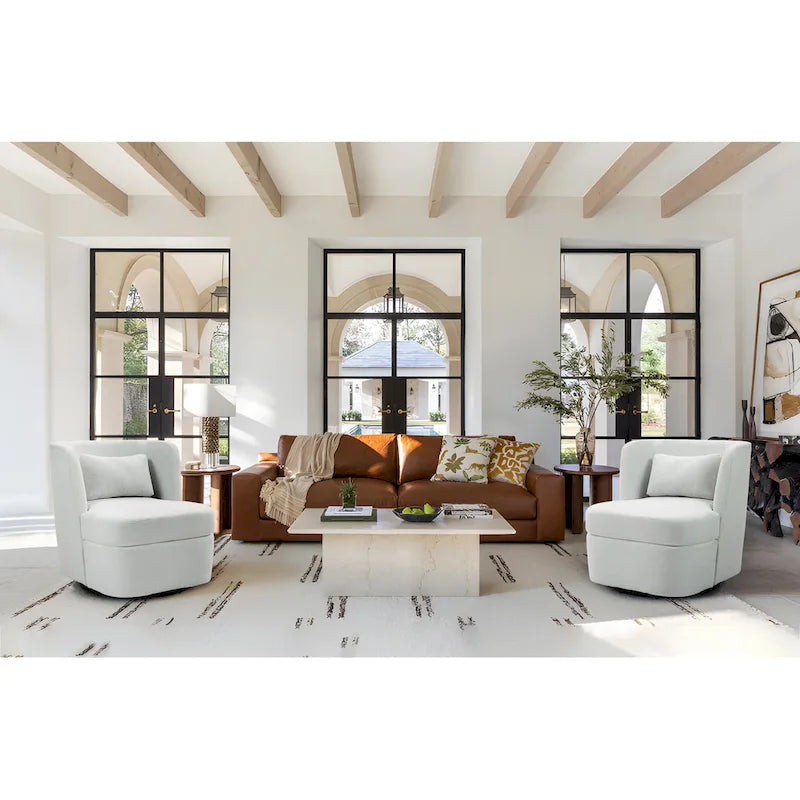 Swivel Upholstered Accent chair With pillow