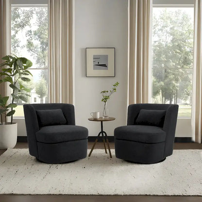 Swivel Upholstered Accent chair With pillow