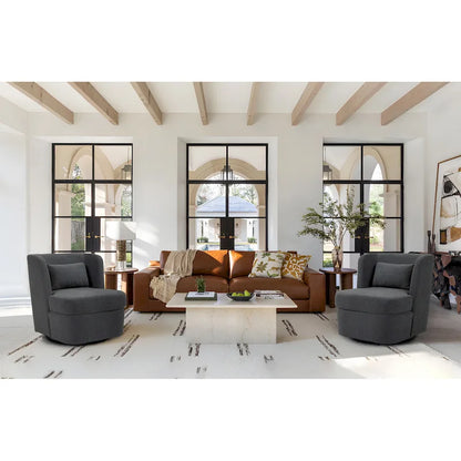 Swivel Upholstered Accent chair With pillow