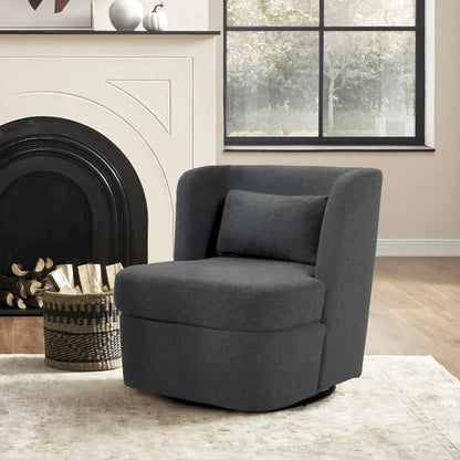 Swivel Upholstered Accent chair With pillow