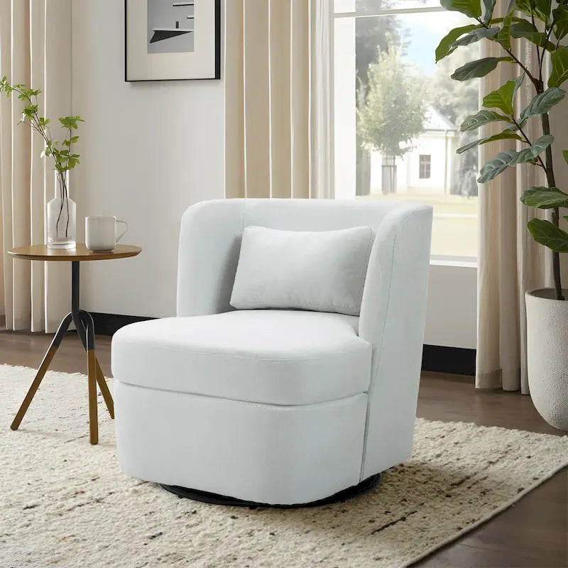 Swivel Upholstered Accent chair With pillow
