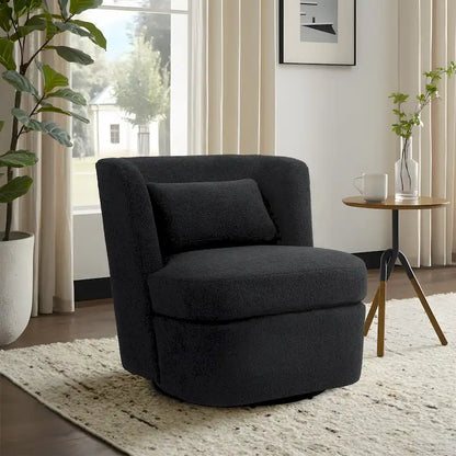 Swivel Upholstered Accent chair With pillow