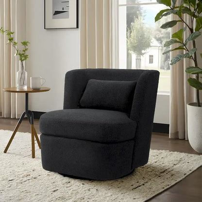 Swivel Upholstered Accent chair With pillow