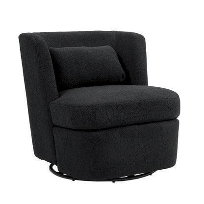 Swivel Upholstered Accent chair With pillow