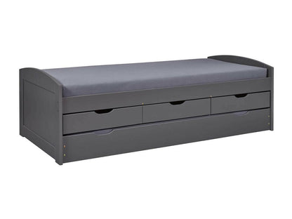 Maisonpuretop - Trundle Bed 90x200cm with 3 Drawers, Grey Varnish 62968EDTU