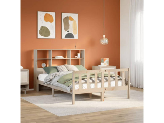 Bookshelf bed without mattress 140x200 cm solid pine wood 54946UTDW