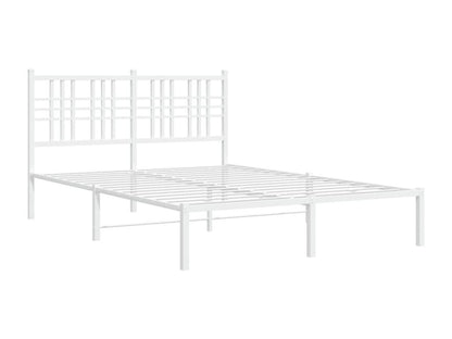Metal bed frame with white headboard, 140x190 cm, 17784REDX