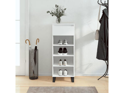 High-gloss white shoe cabinet, 40x36x105 cm, engineered wood, 48854SJTW