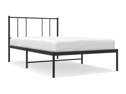 Metal bed frame with black headboard 75x190 cm 42564HJXP