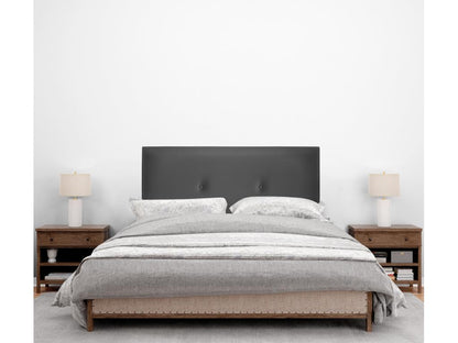 Parisianestop Smooth Faux Leather Headboard with Buttons 105x50cm Beds 105 - Grey 22429CBLK