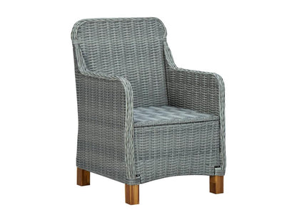 3-piece garden furniture set with cushions, light grey woven resin, 79267YWXV