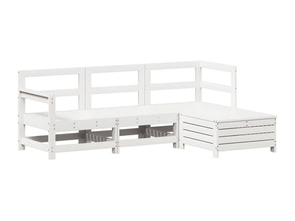 4-piece garden furniture set, white, solid pine wood, 85610RIJS