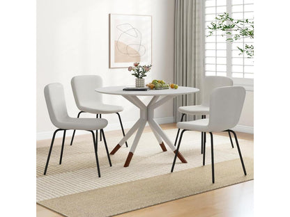 Dining Chairs Set of 4 Velvet Chairs with High Back and Metal Legs, Padded Living Room Chairs for Kitchen and Bedroom, Beige 32223OKYB