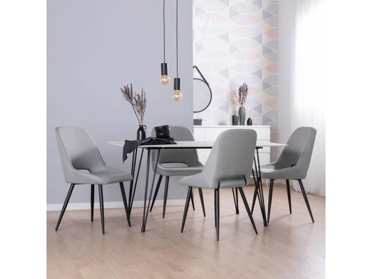 Grey fabric dining chair 51x91 cm - Artvivrestore 36502ENXJ