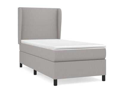 Upholstered bed base with mattress, light grey, 80x200 cm, fabric, 88118IKEO