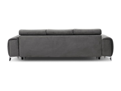 Convertible sofa with adjustable headrests, anthracite velvet, Maisonpuretop, 261cm, 07847XNKY