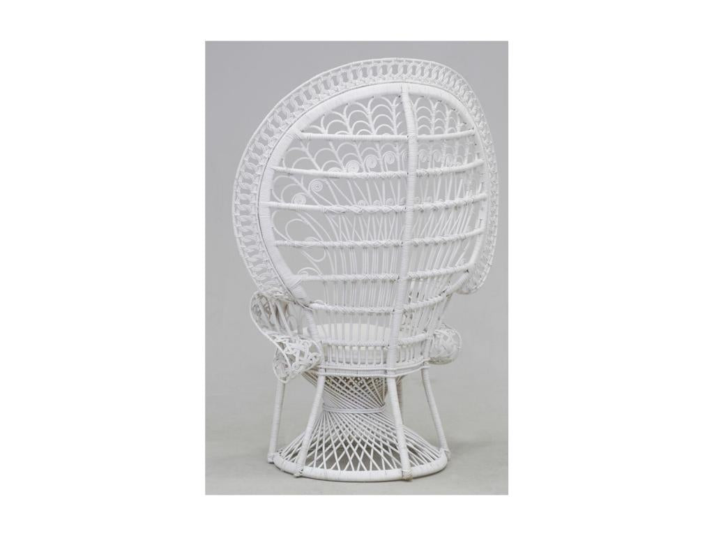 Handcrafted Parisianestop rattan armchair, white lacquered rattan 81927OMDI