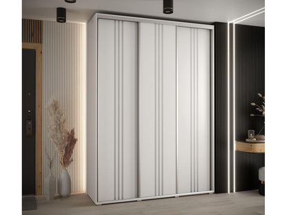 Parisianestop 6 Sliding Door Wardrobe 235.2/180/60 3 Doors White/White/Silver 90611VGCJ