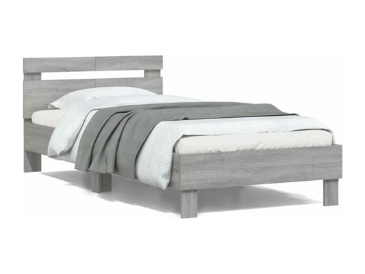 Bed frame with headboard Parisianestop grey 100x200 cm 13192QHKJ