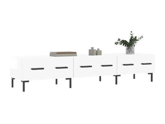 High-gloss white TV stand 150x36x30 cm engineered wood 82217GFSC