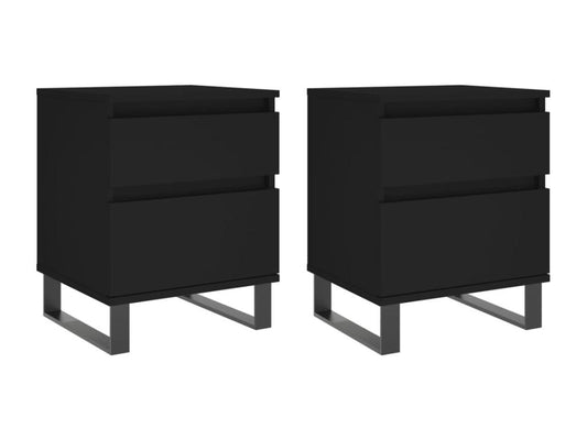 2-piece bedside tables, black, 40x35x50 cm, engineered wood, 59574DMMY