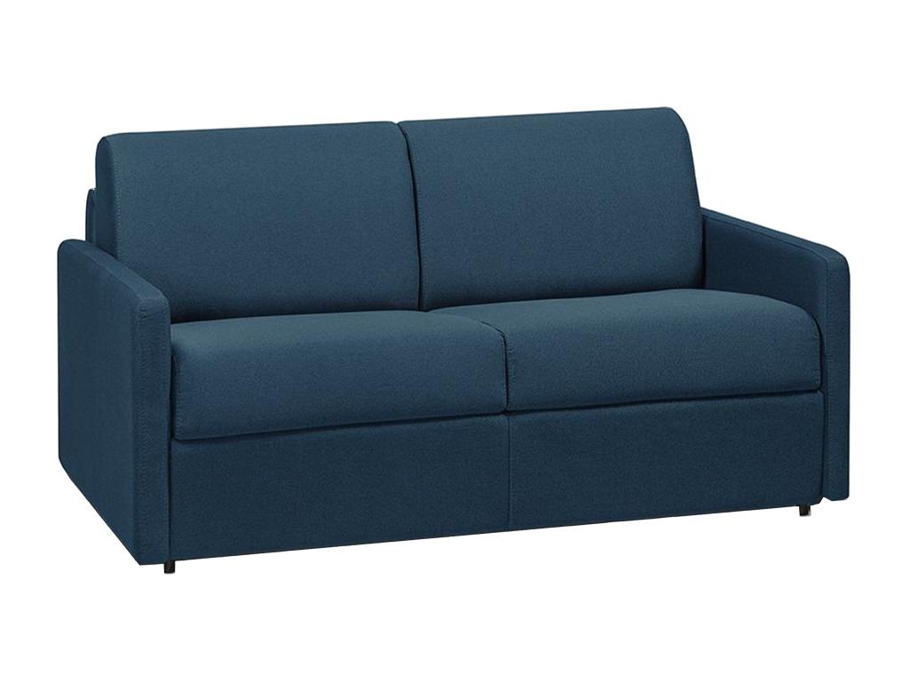 2-seater express convertible sofa in dark blue fabric - 120 cm sleeping area - 22 cm mattress Parisianestop 84465LEPS