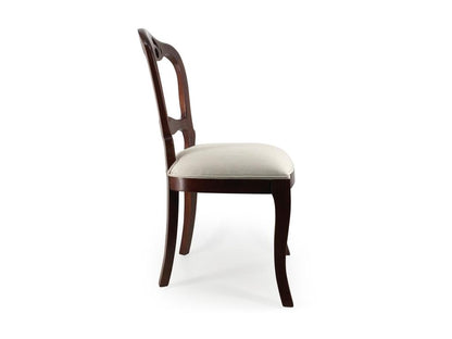Chair in solid mahogany wood and beige fabric Parisianestop 72828ETMX