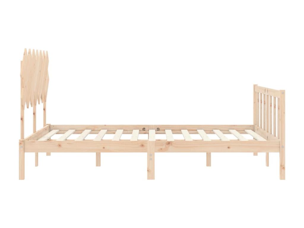 Bed frame with headboard 140x200 cm solid wood 66355PWYR