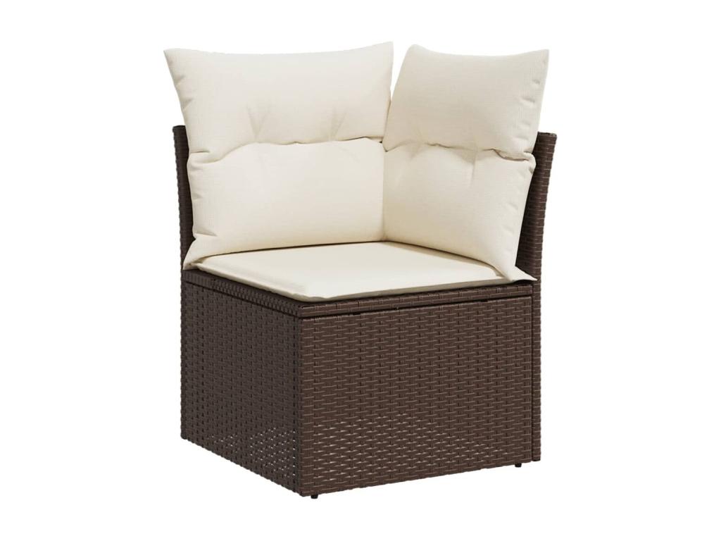 10-piece garden furniture set with brown resin wicker cushions 44599FDLO